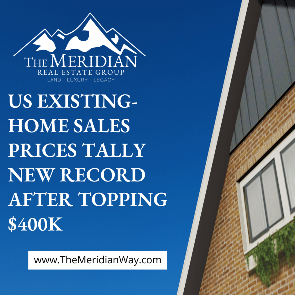 US existing-home sales prices tally new record after topping $400K